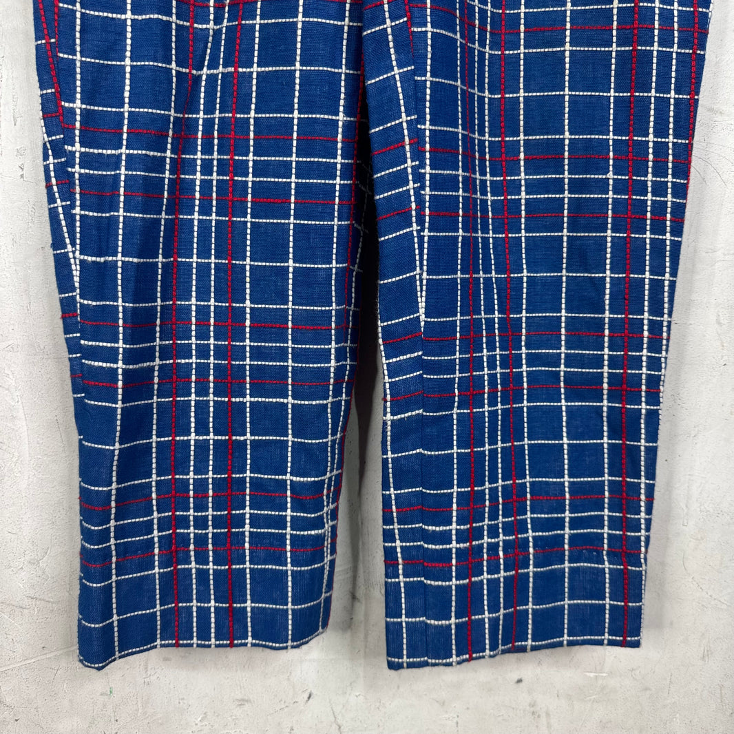 Bode Blue Embroidered Trousers