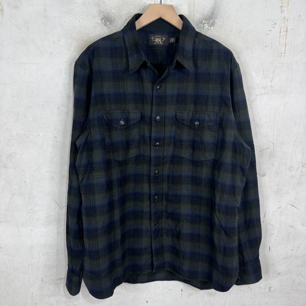 RRL Navy/Olive Heavy Flannel