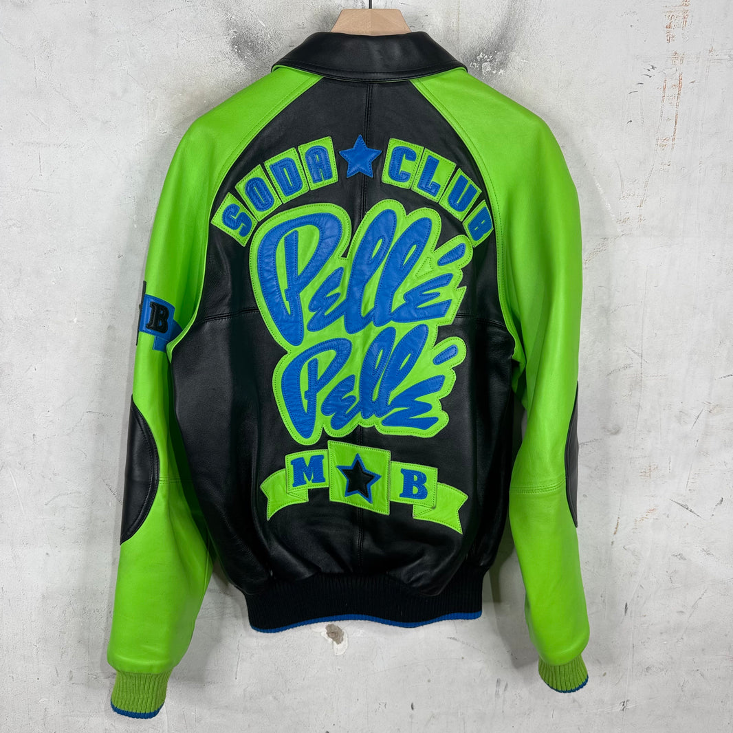 Pelle Pelle Black Green Soda Club Leather Jacket