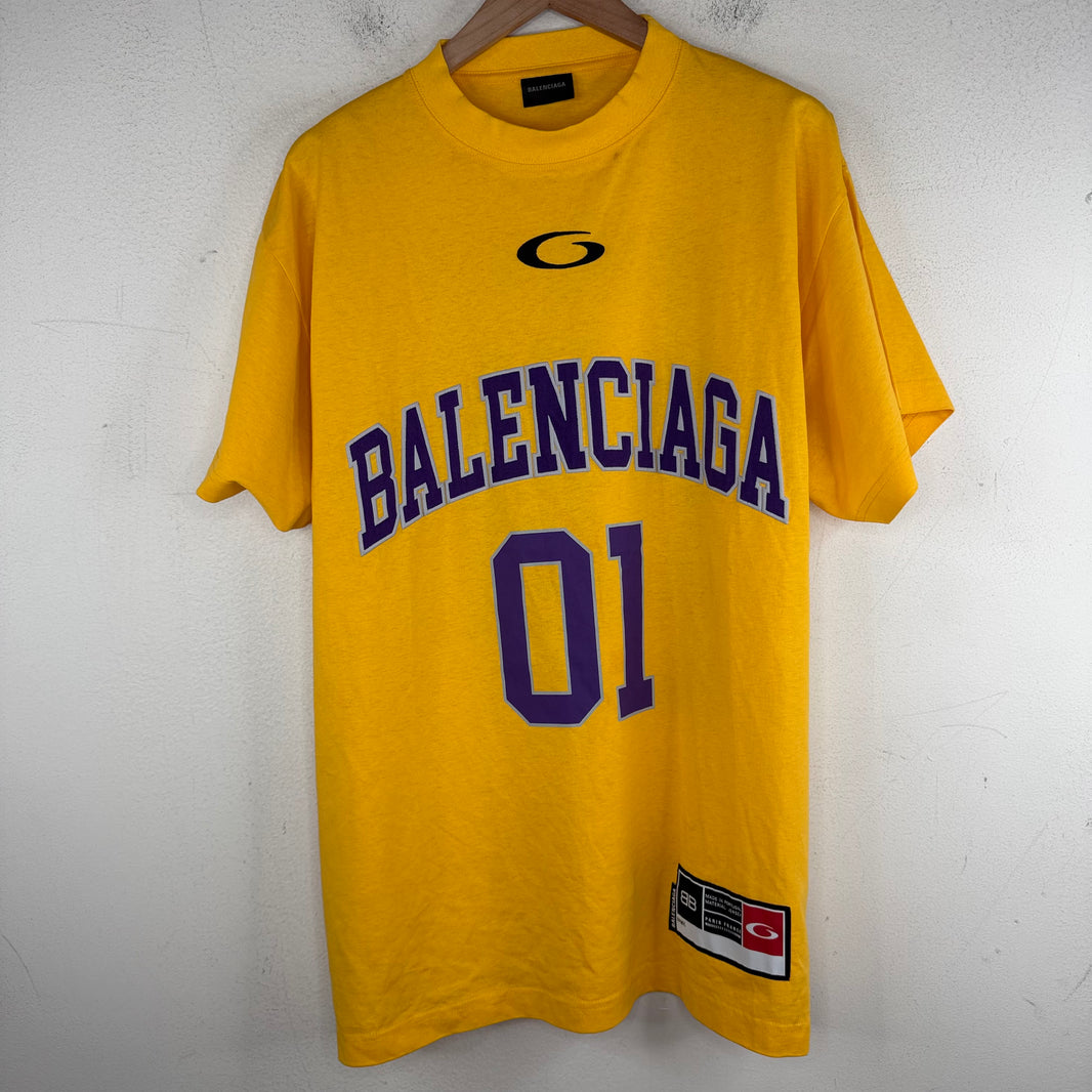 Balenciaga Yellow Basketball Jersey T-Shirt