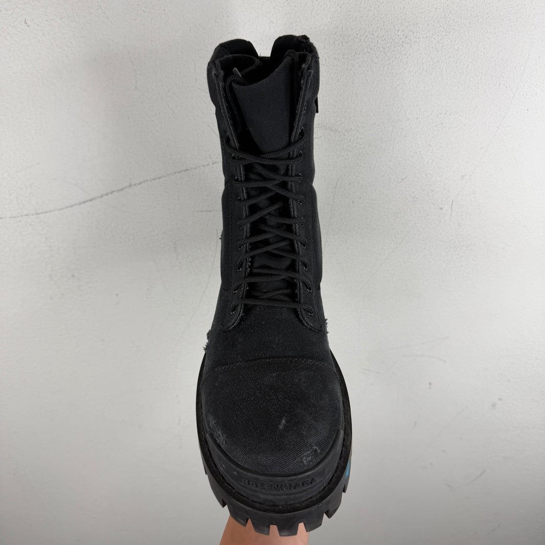 Balenciaga Black Canvas Strike Boots