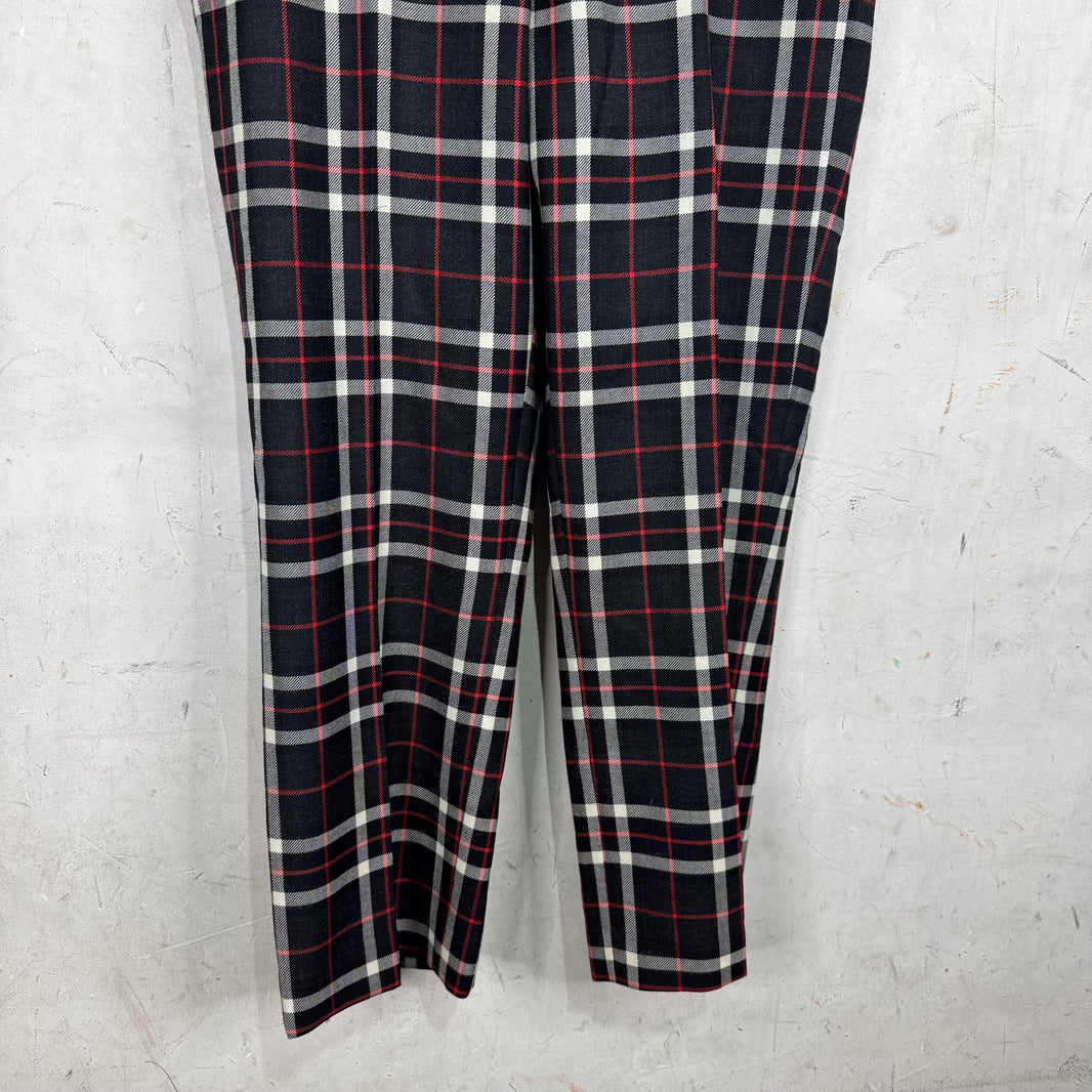 Marni Black/Red Plaid Wool Trousers
