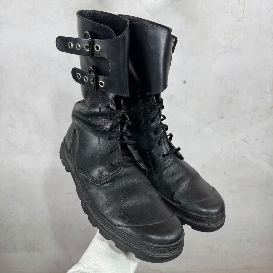 Helmut Lang Buckled Combat Boots