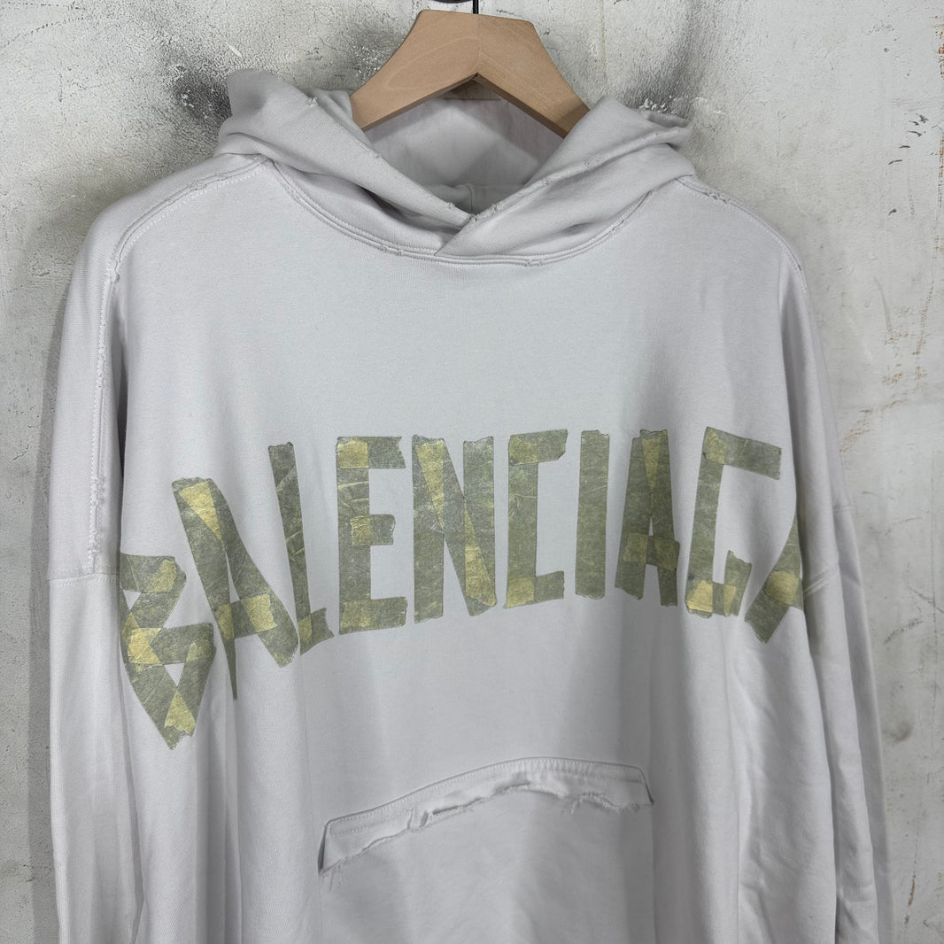 Balenciaga White Tape Hoodie