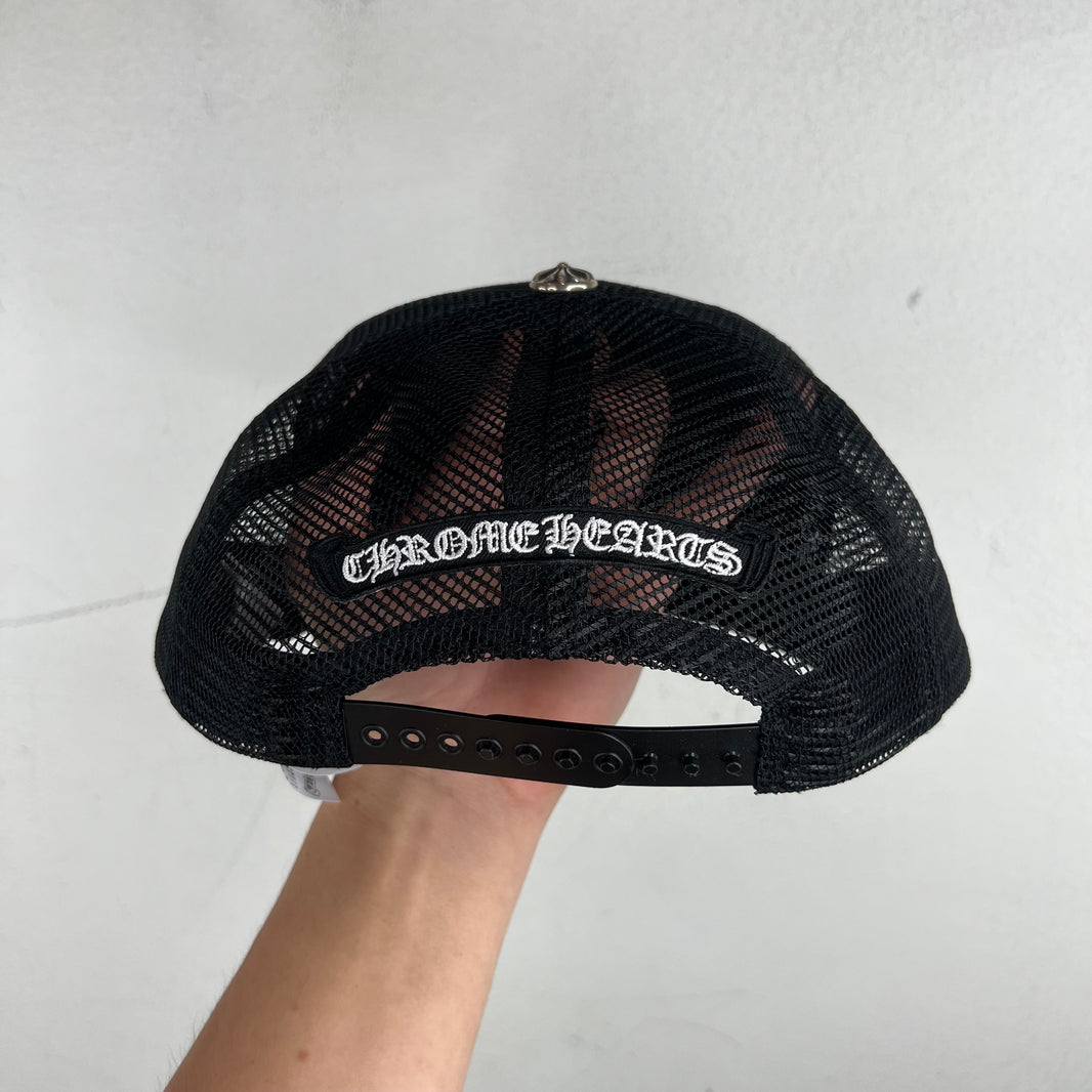 Chrome Hearts Red Triple Cross Trucker Hat