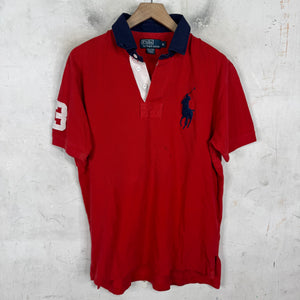 Ralph Lauren Faded Red/Navy White #3 Pony Polo