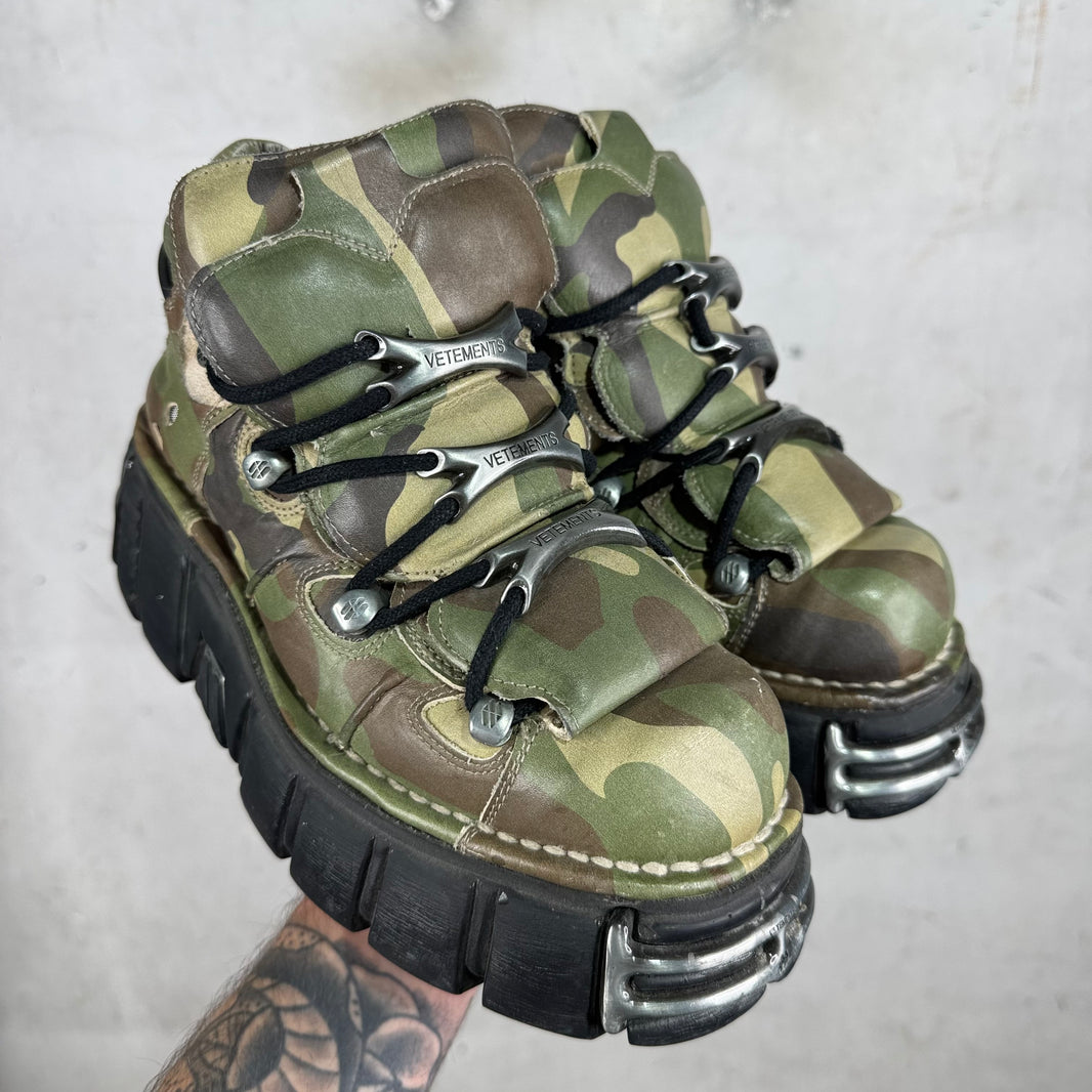 Vetements x New Rock Camo Platform Sneakers