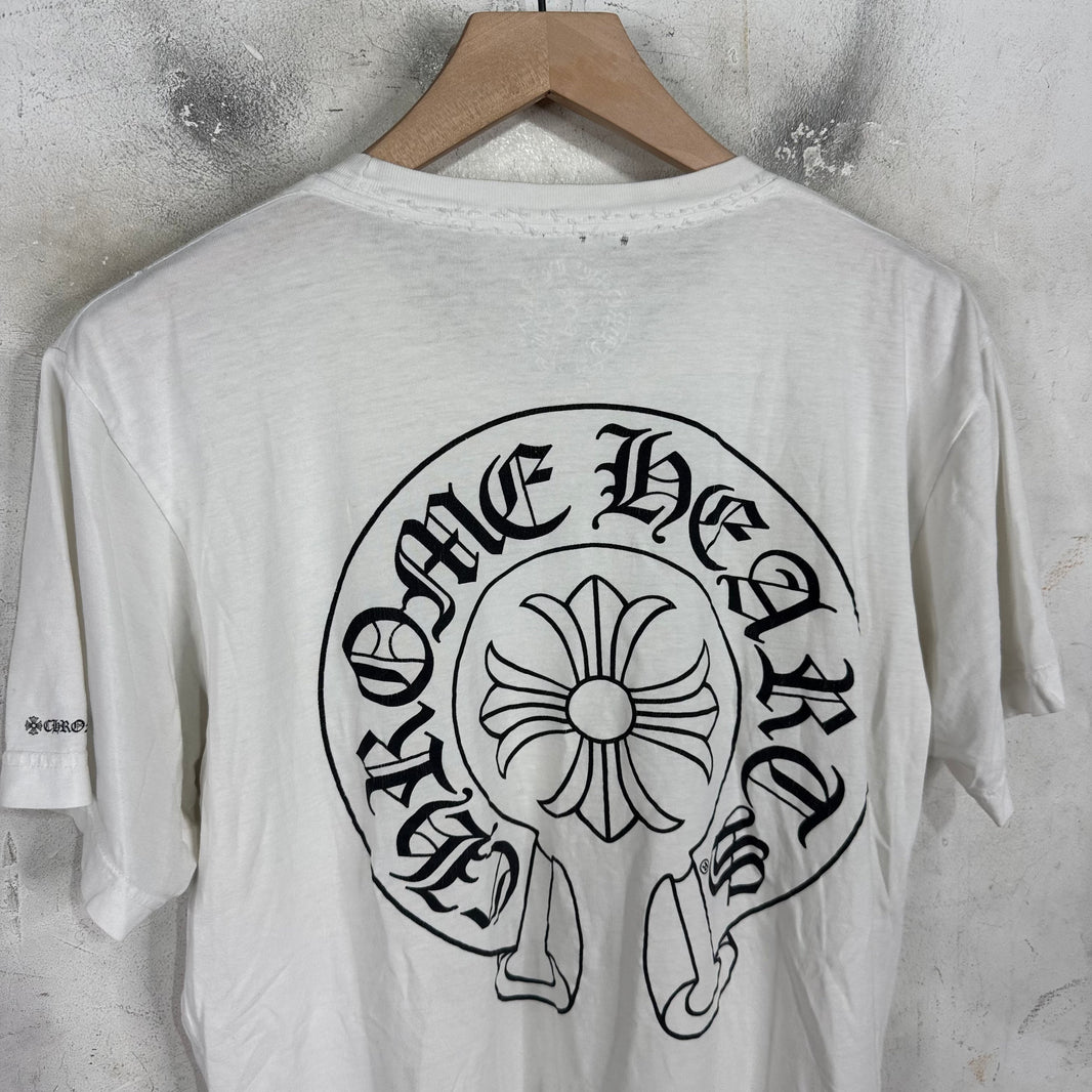 Chrome Hearts White Smoked Horseshoe T-Shirt