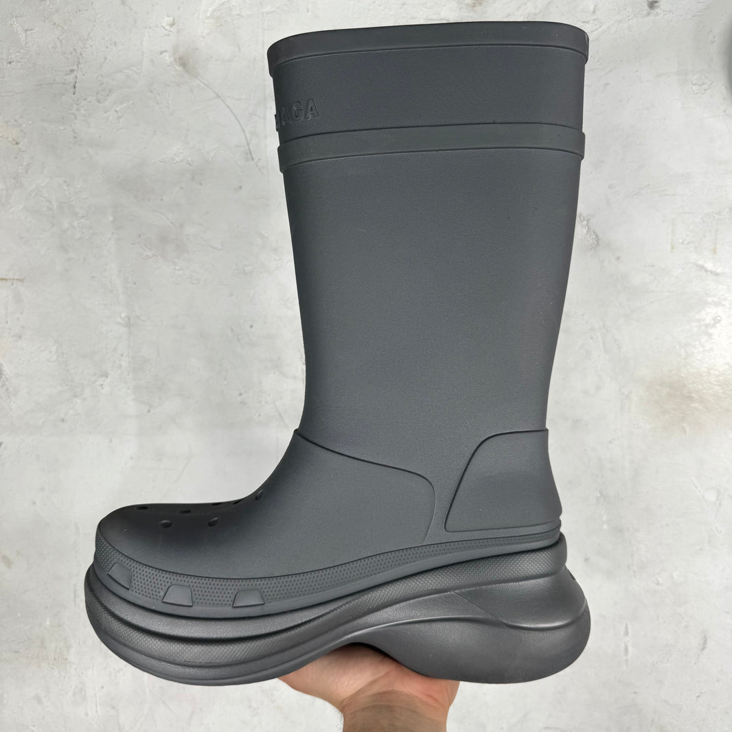 Balenciaga Rubber Grey Croc Boots