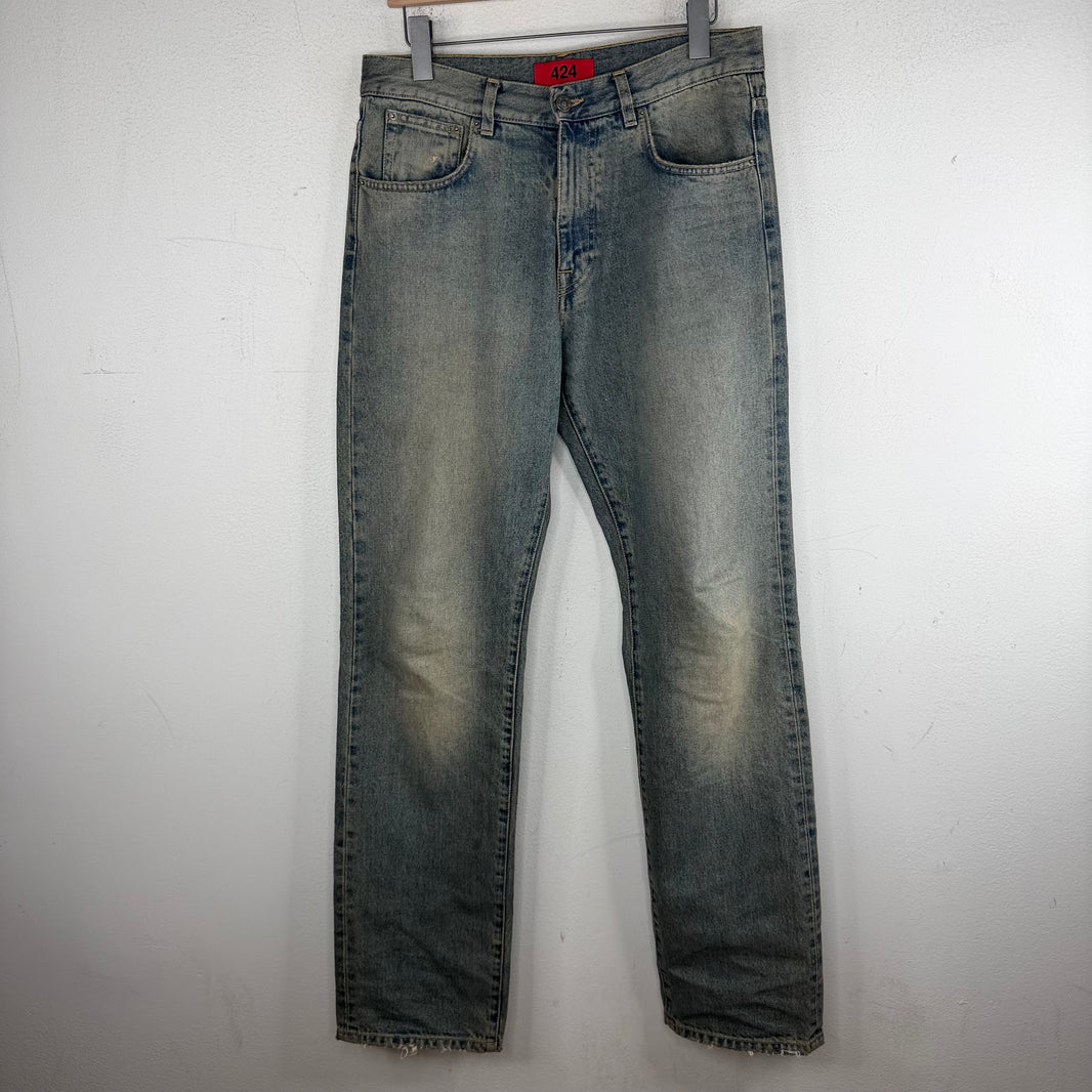 424 Blue Washed 5 Pocket Jeans