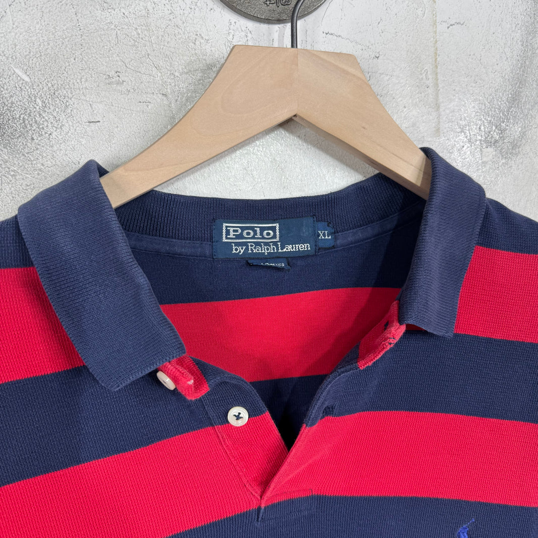 Ralph Lauren Striped Red/Navy Polo