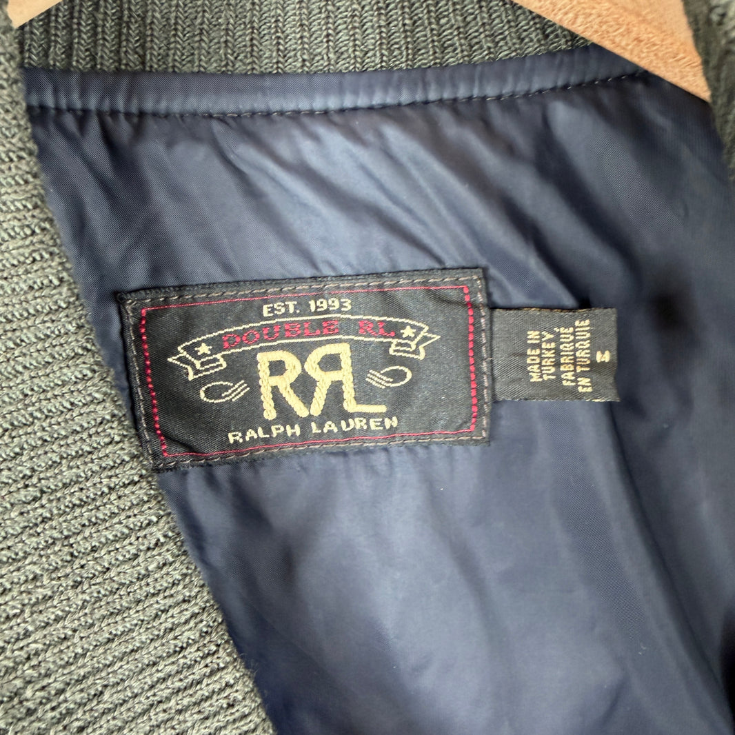 RRL Gray Quilted Bomber Jacket