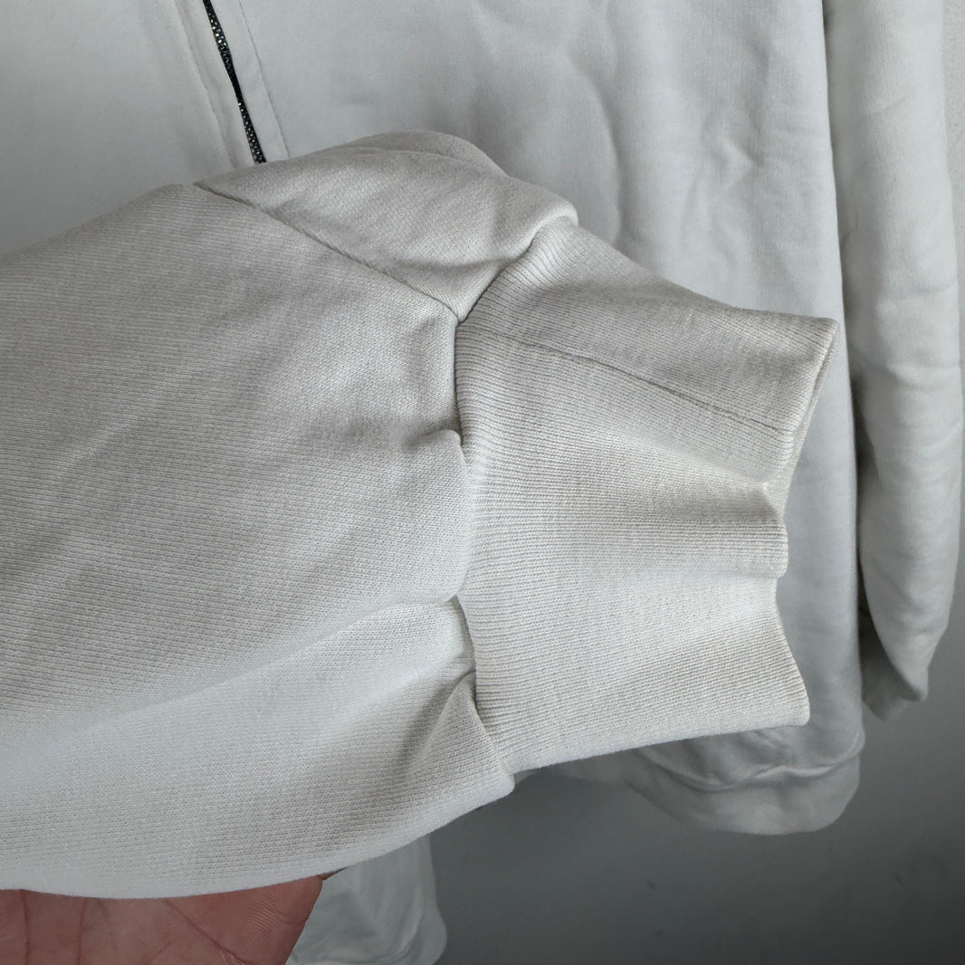 Balenciaga White Energy Label Zip Up Hoodie