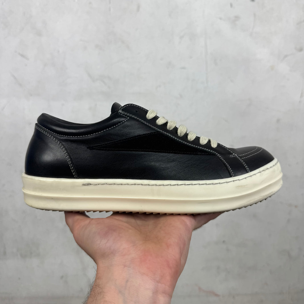 Rick Owens Tonal Black Leather Vans