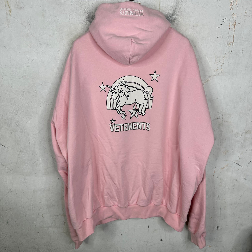 Vetements Pink Unicorn Hoodie