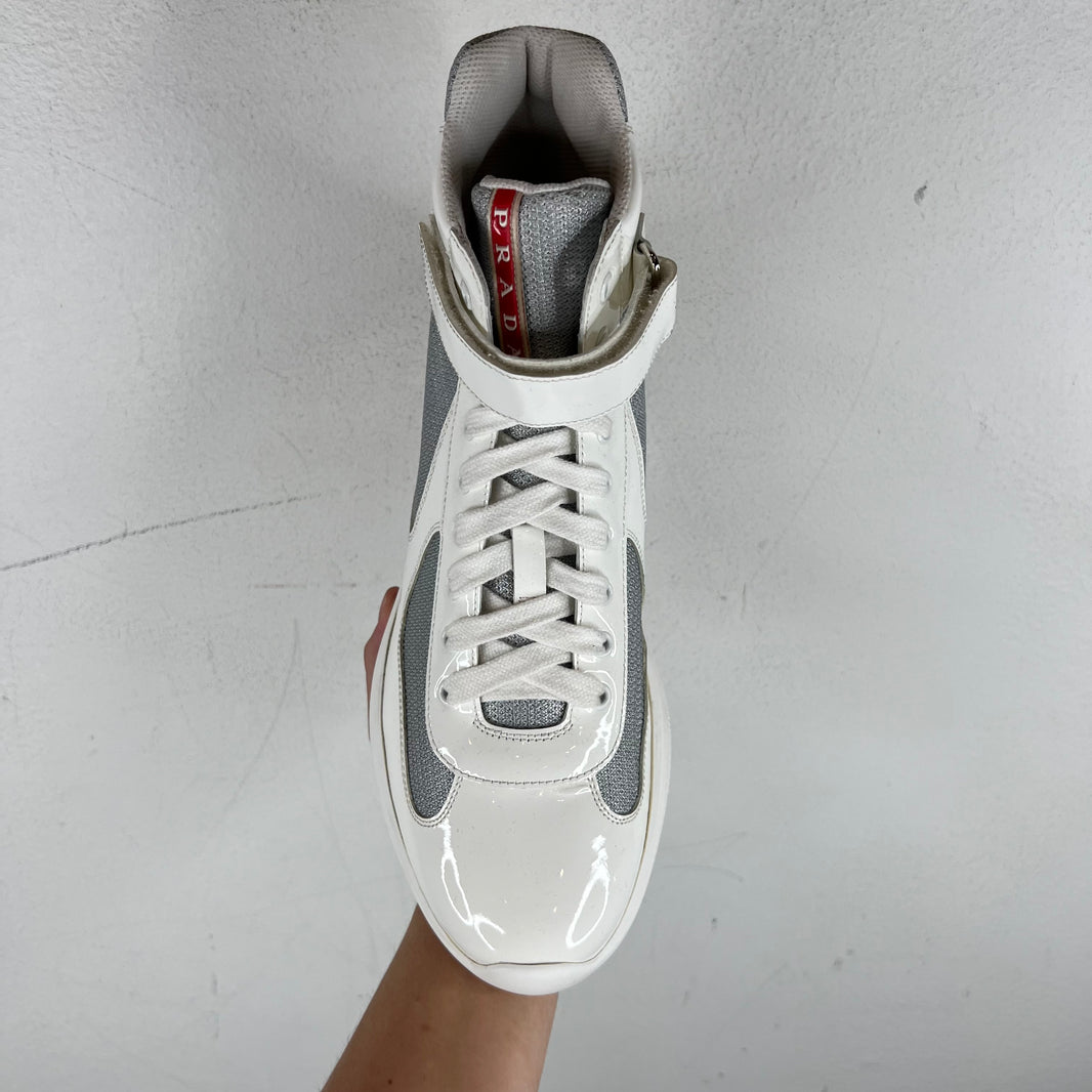 Prada Patent Leather High-Top America's Cup Sneakers