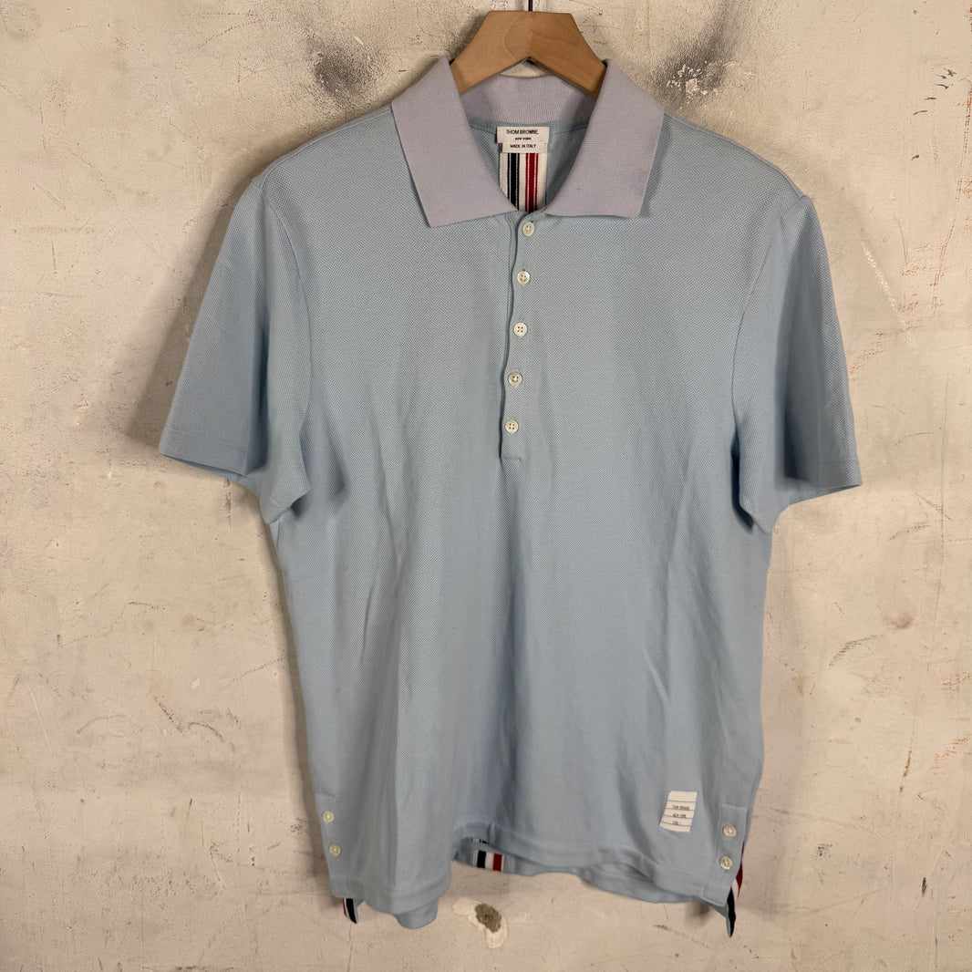 Thom Browne Blue Back Striped Polo