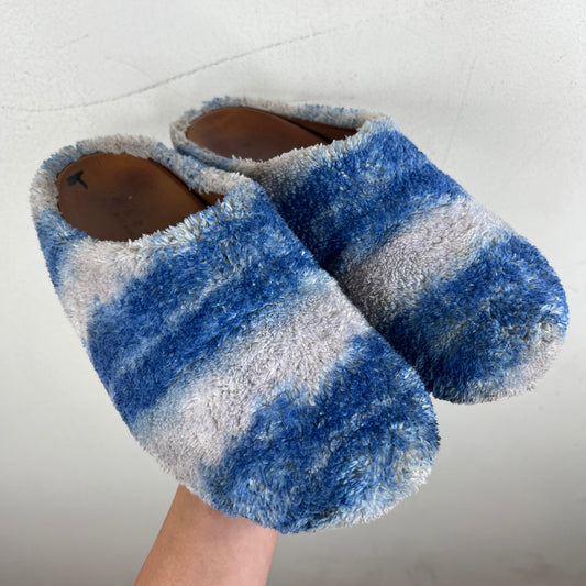 Marni Blue Striped Fussbett Sabot Mules
