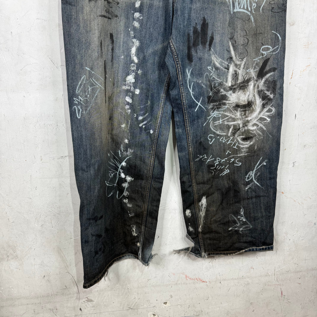 Balenciaga Graffiti Baggy Jeans