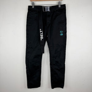 Off White Clear Buckle Black Slim Pants