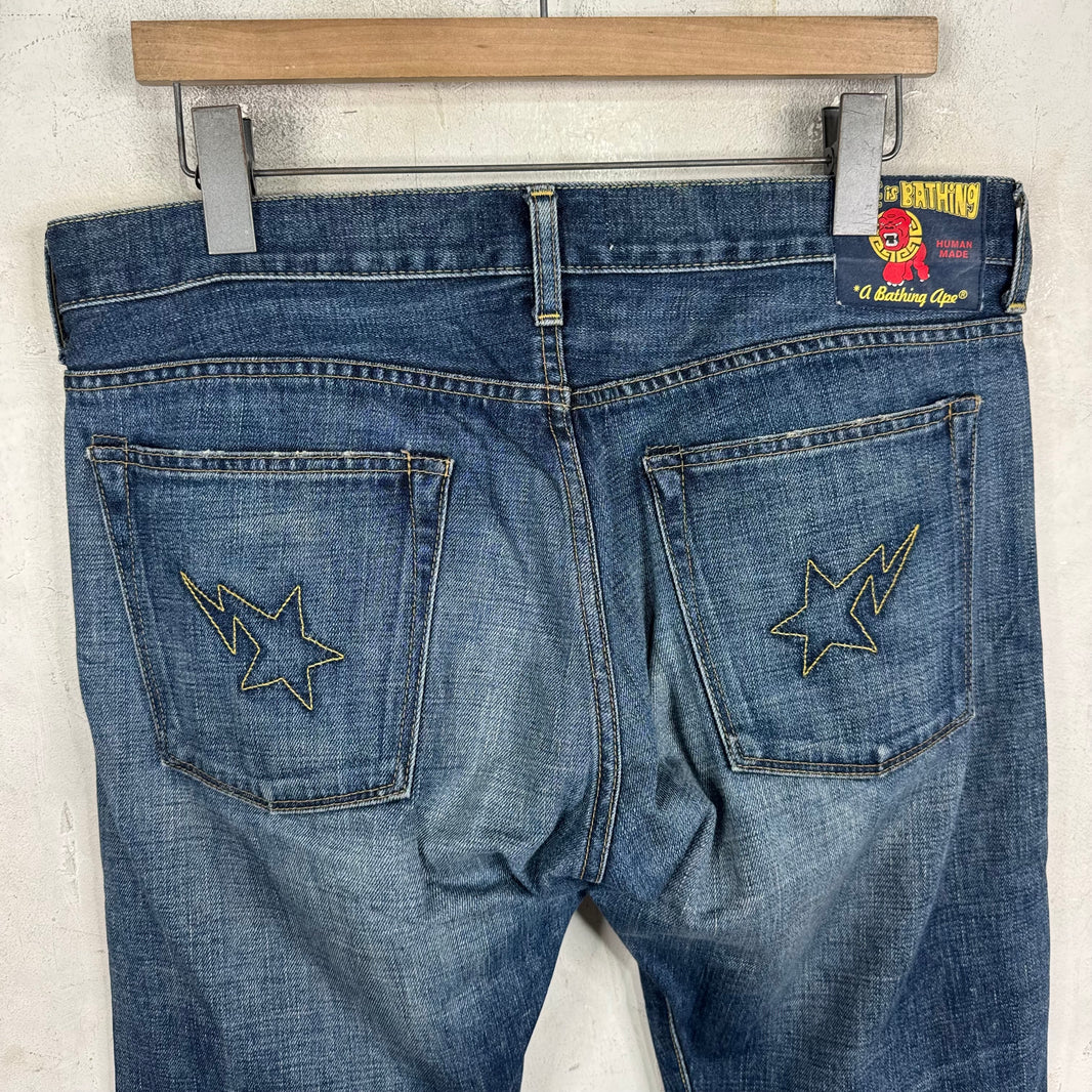 Bape Medium Wash Star Jeans