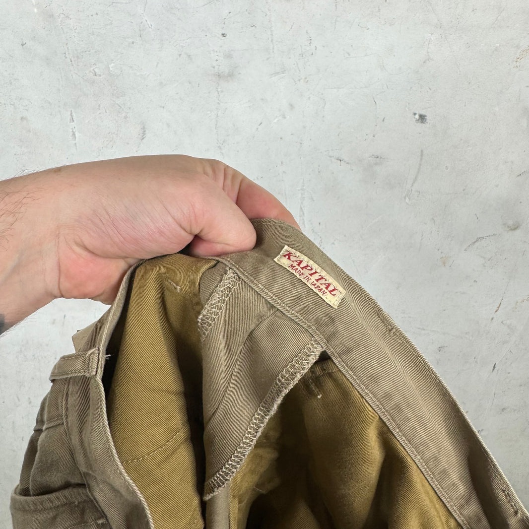 Kapital Pleated Loose Tan Pants