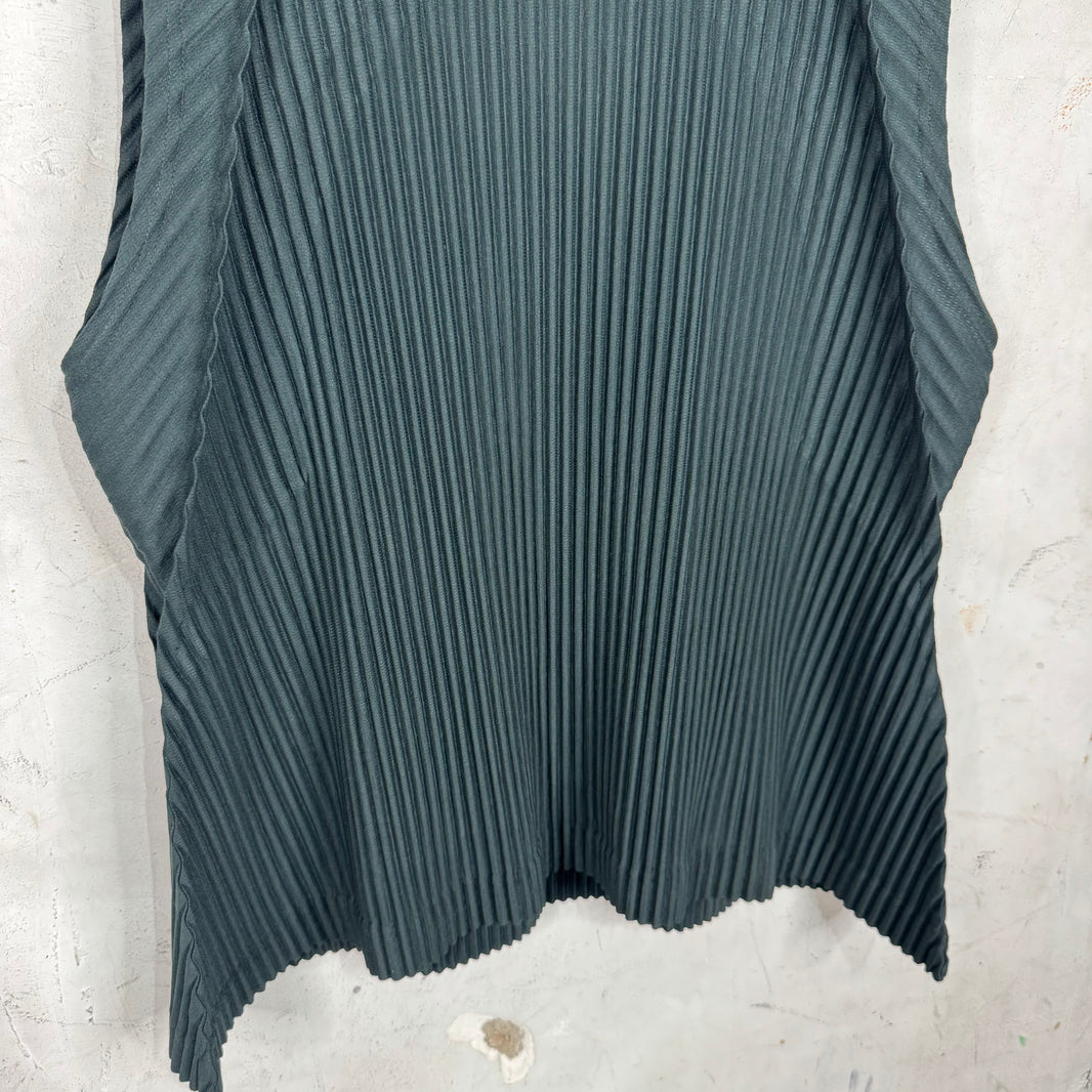 Issey Miyake Homme Plisse Green Tank Top