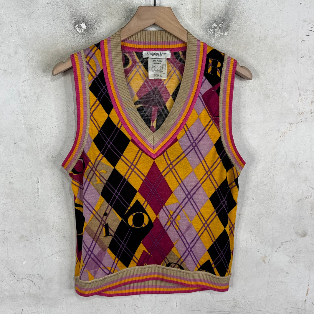 Dior Vintage Patterned Sweater Vest