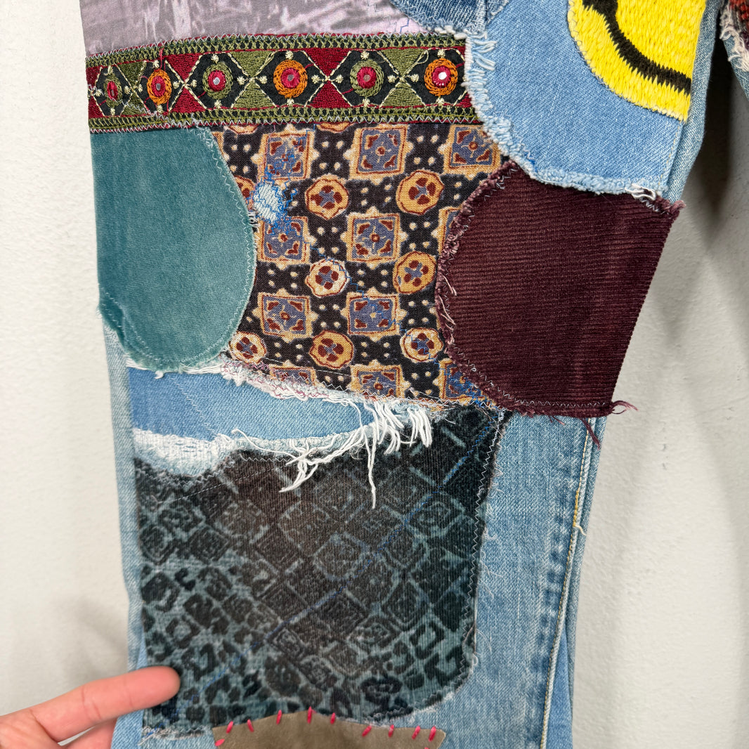 Kapital Patchwork Flared Jeans