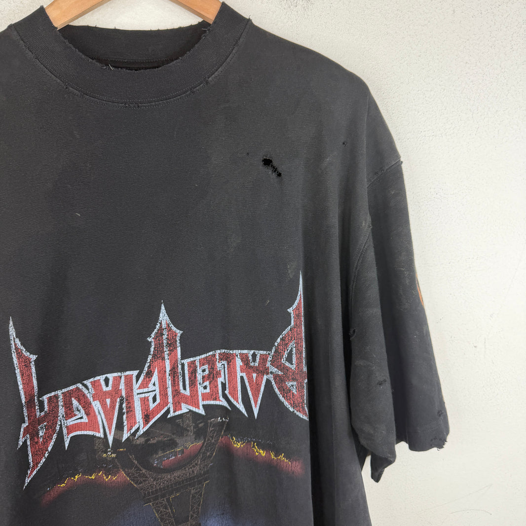Balenciaga Hybrid Distressed Upside Down Paris T-Shirt