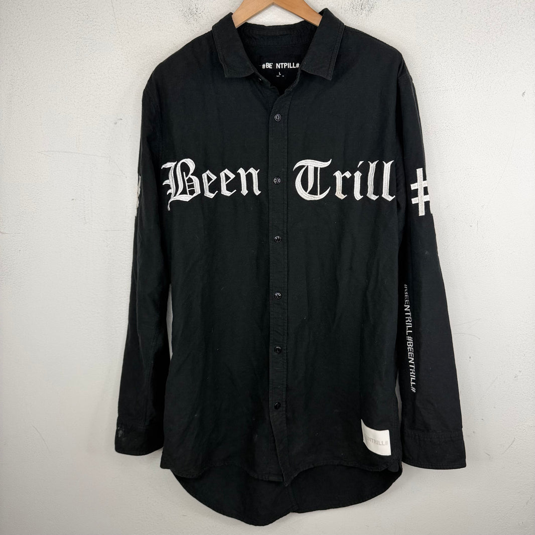 Been Trill Embroidered Button-Up Shirt