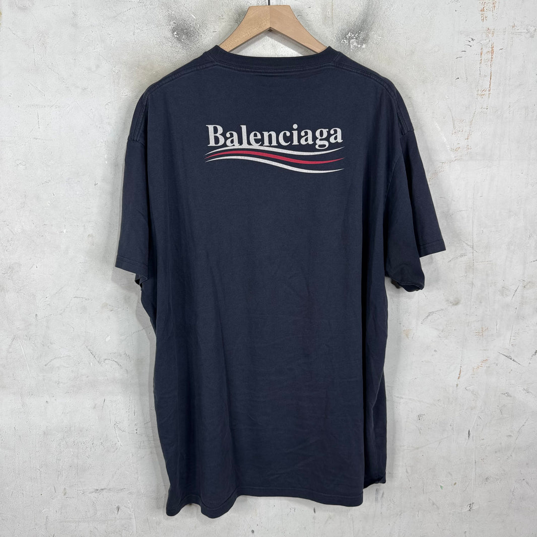 Balenciaga Navy Campaign T-Shirt