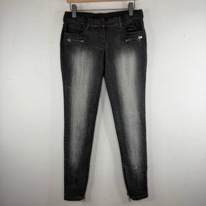 Balmain Skinny Low Rise Zipper Jeans