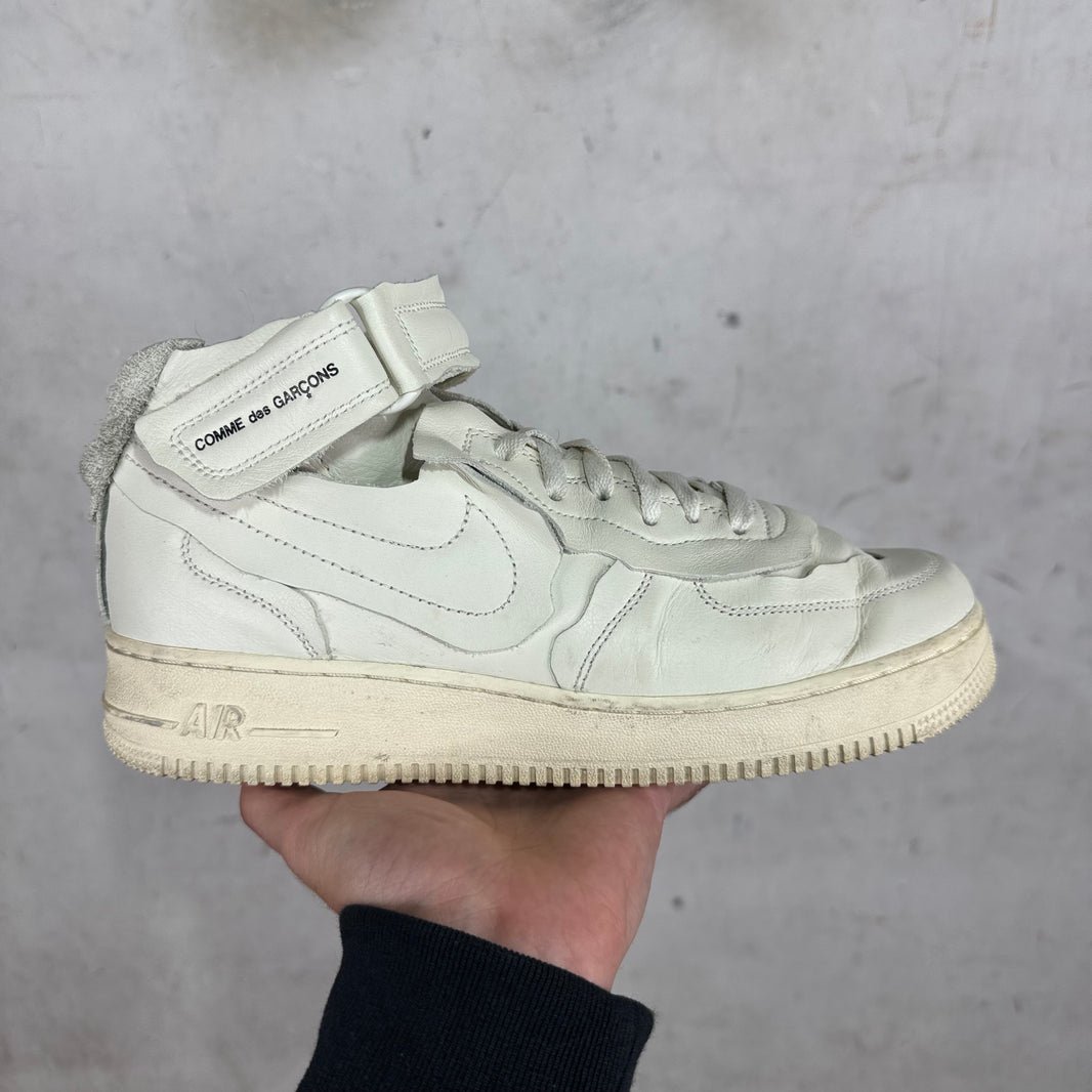 Nike x CDG White Paneled Mid AF1's