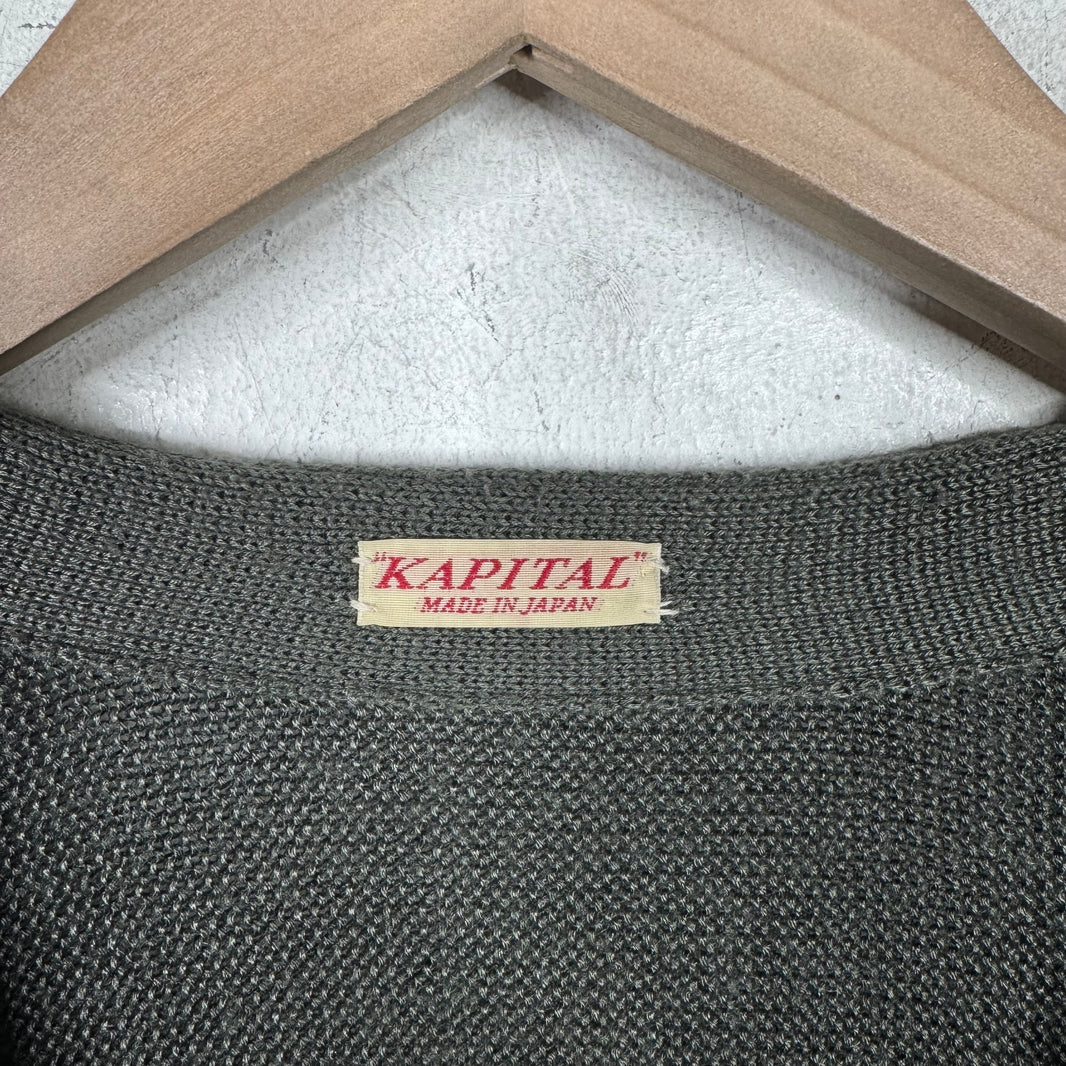 Kapital Green Bunny Smiley Cardigan