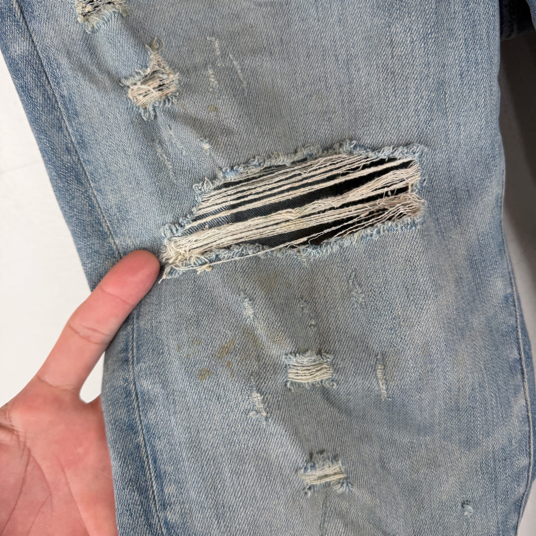 Amiri Distressed Blue Skinny Jeans