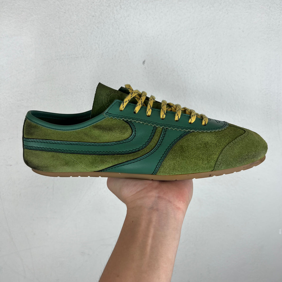 Dries Van Noten Green Leather Trim Sneakers