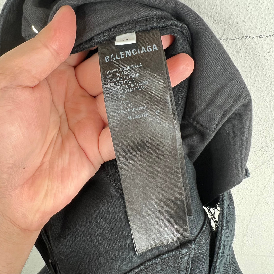 Balenciaga Black Mud Distressed Jeans