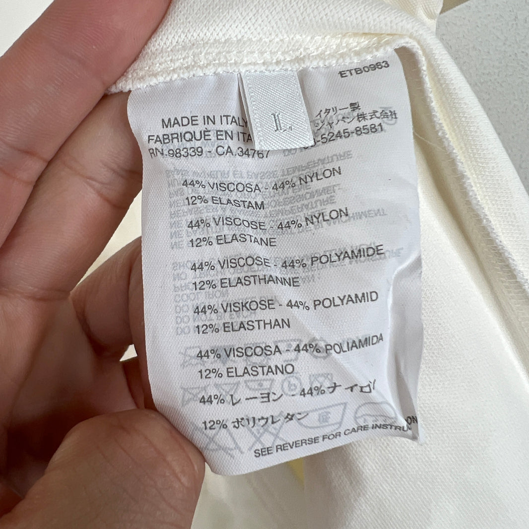 Prada White Zip Up Polo T-Shirt