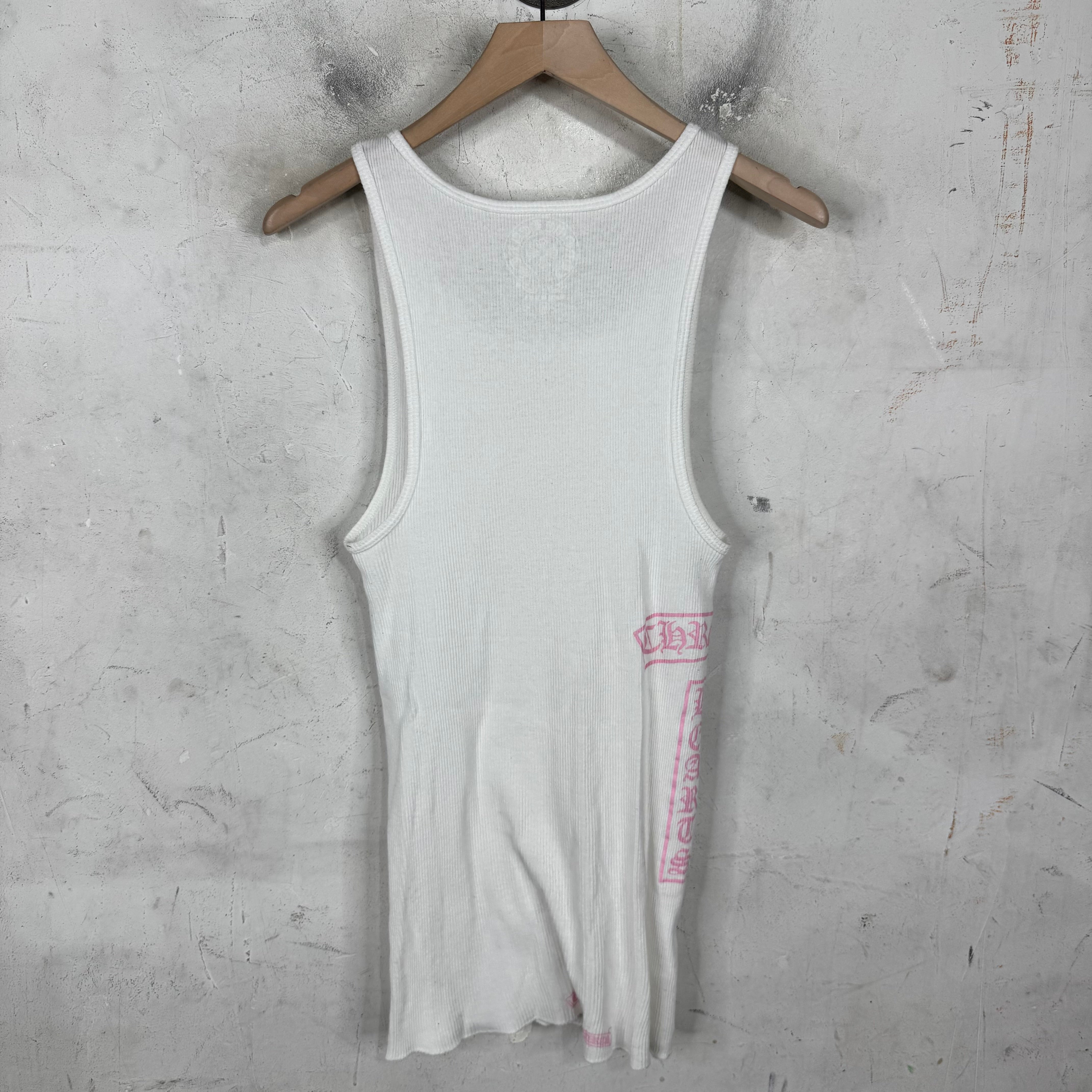 Chrome Hearts T-Bar Vertical Logo Pink Print Tank Top – www.Lukes
