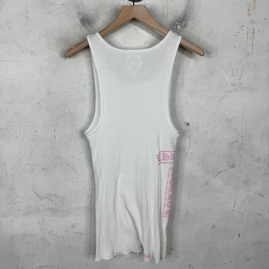 Chrome Hearts T-Bar Vertical Logo Pink Print Tank Top