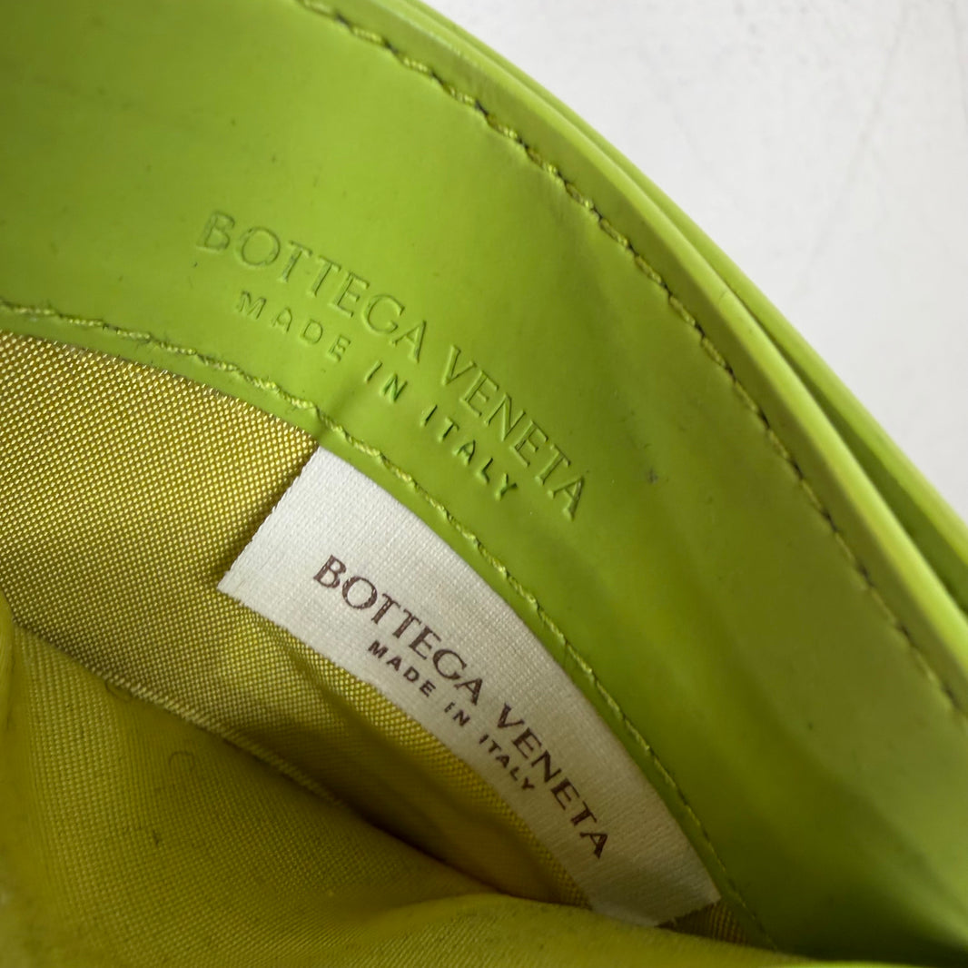 Bottega Veneta Green Rubber Intercciato Card Holder