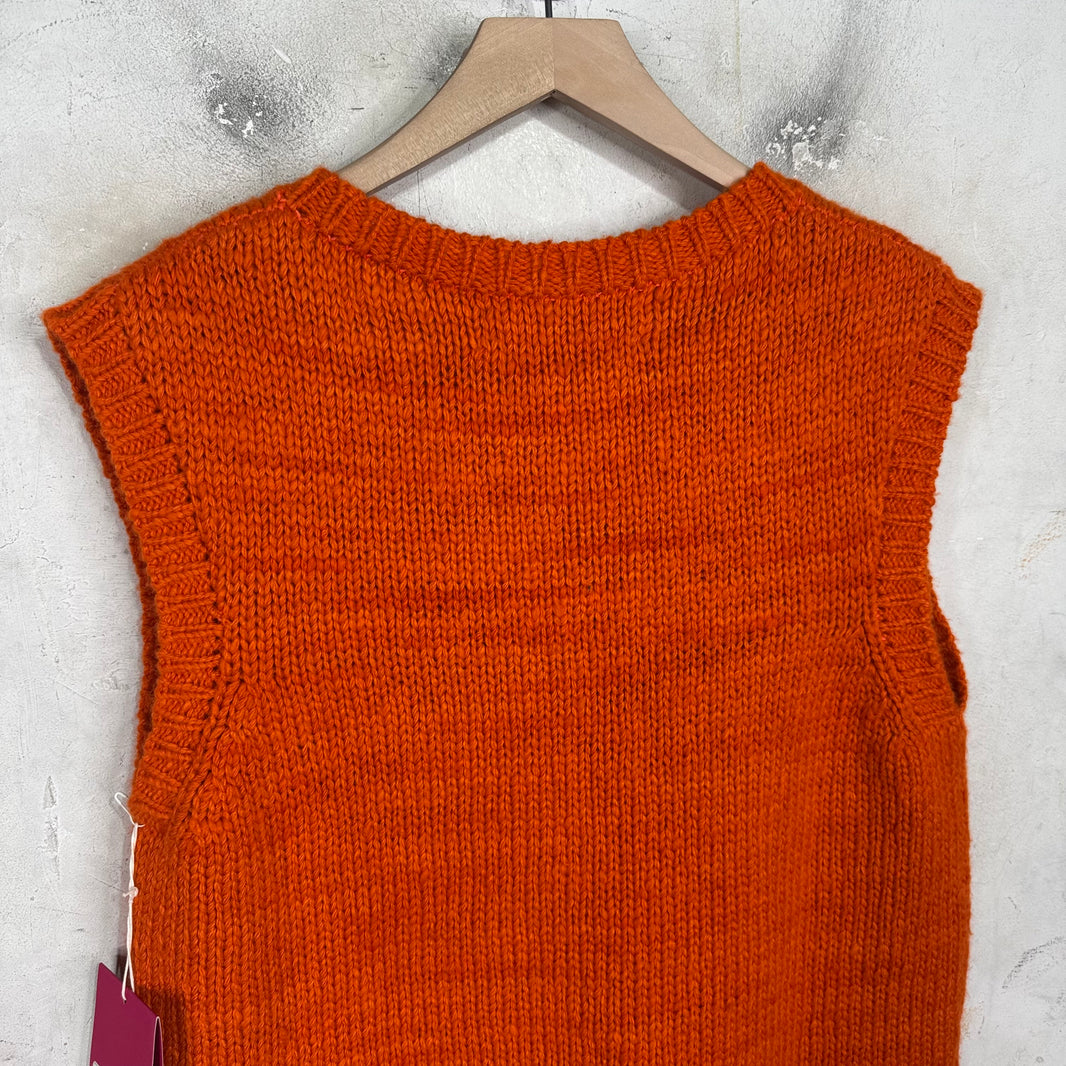 Elder Statesman Orange Cashmere Sweater Vest