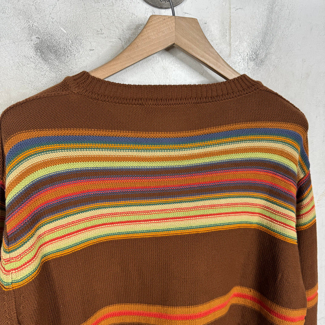 Acne Studios Brown Striped Face Sweater