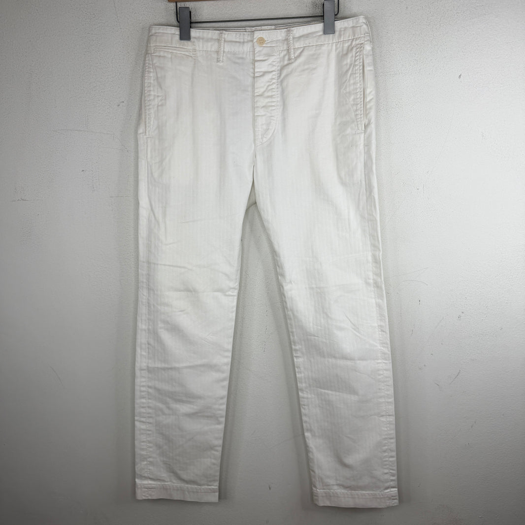 RRL White Herringbone Pants