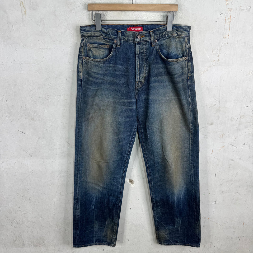Supreme Muddy Wash Selvedge Jeans