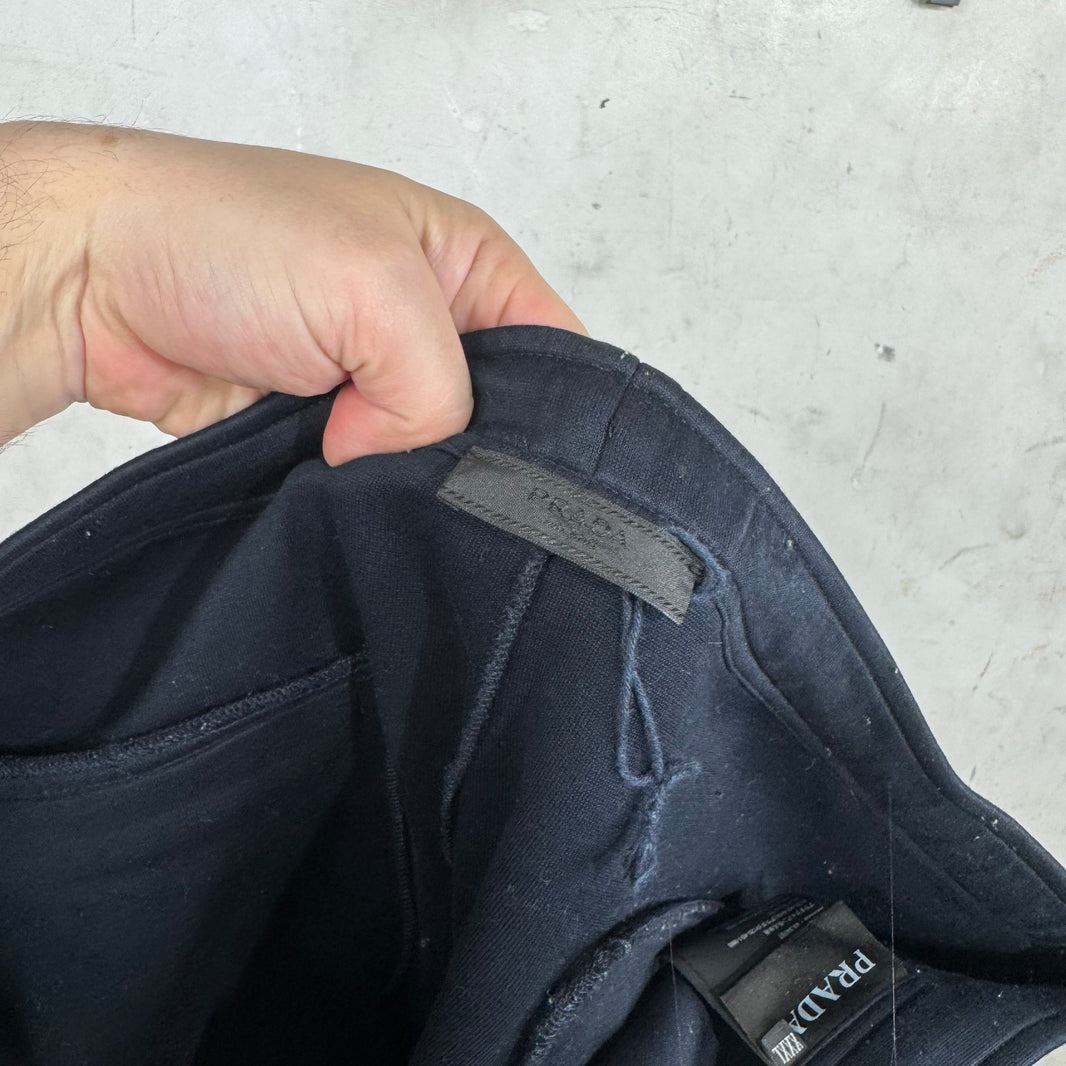 Prada Navy Pleated Sweatpants
