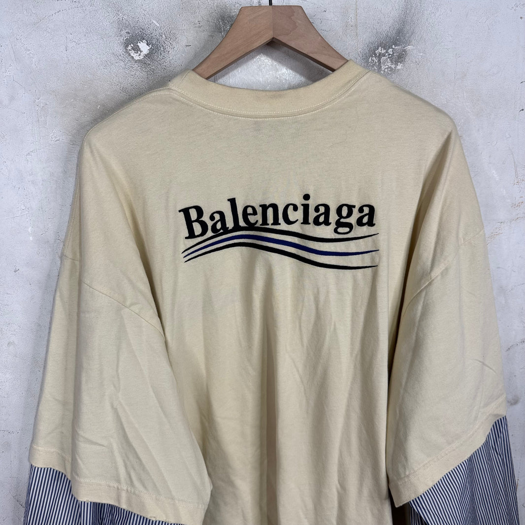 Balenciaga Campaign Layered Striped Shirt