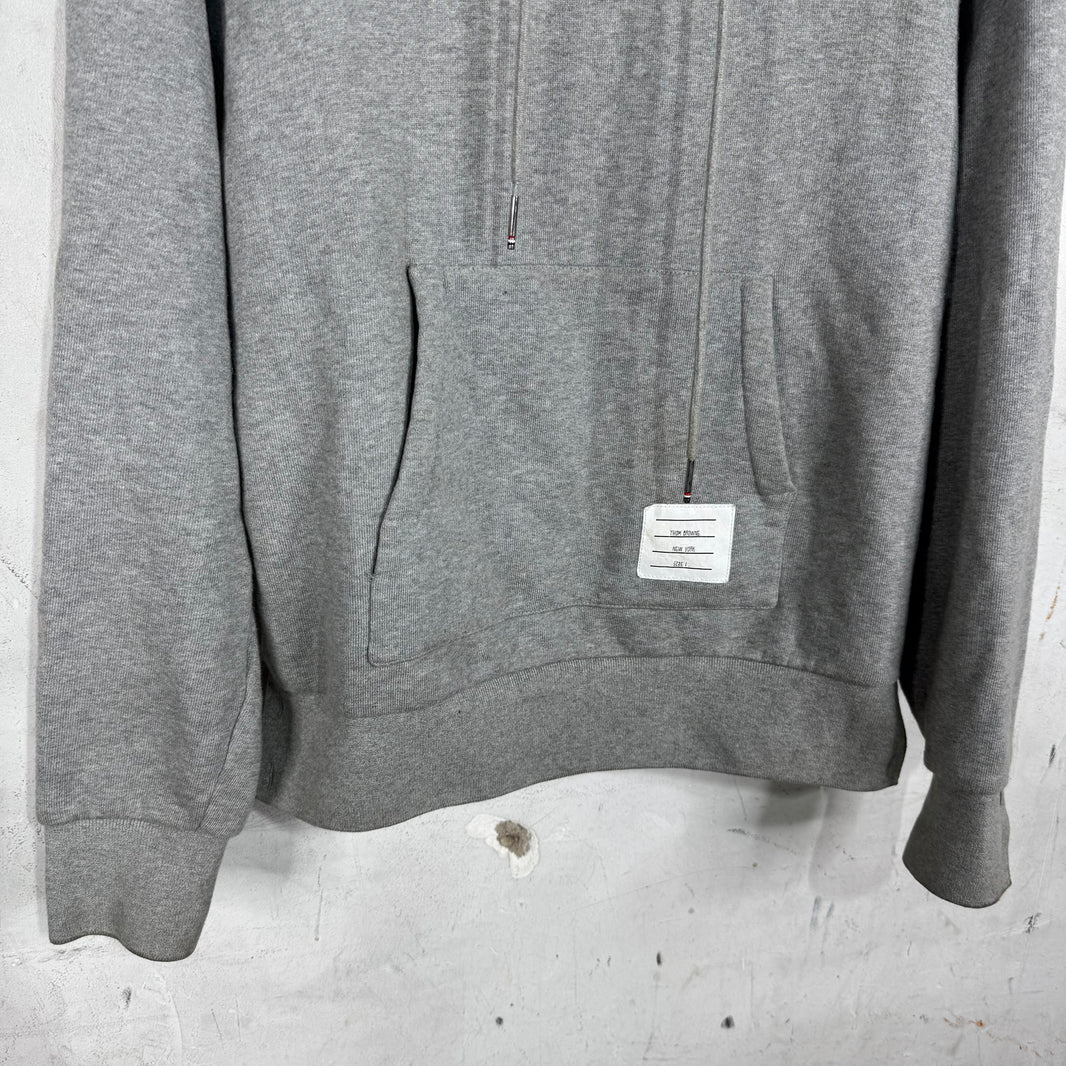 Thom Browne Grey Back Striped Hoodie