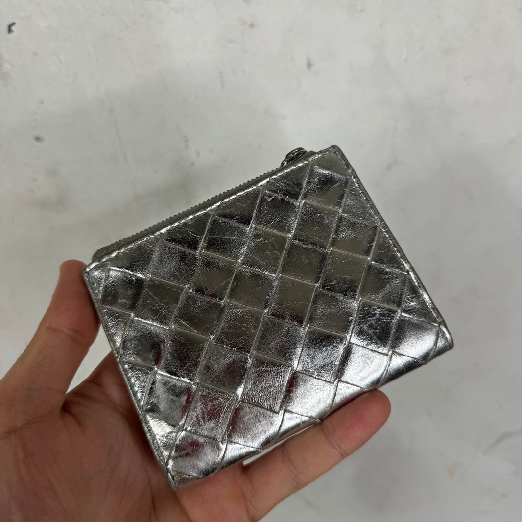 Bottega Metallic Intreciatto Bifold Wallet